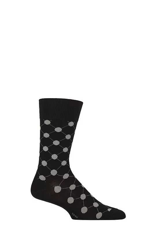 Mens 1 Pair Burlington Daybreaker Large Spots Cotton Socks