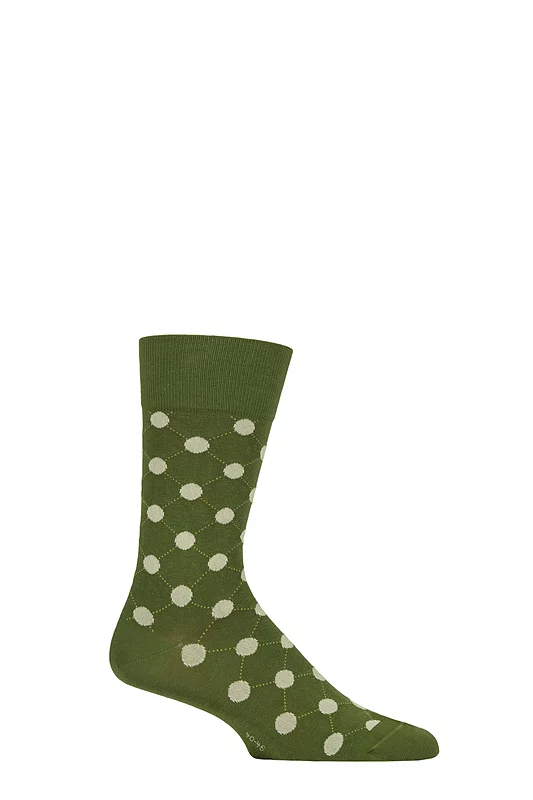 Mens 1 Pair Burlington Daybreaker Large Spots Cotton Socks
