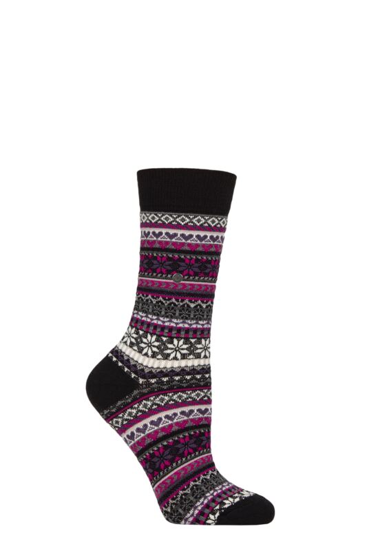 Women's 1 Pair Burlington Fair Isle Delight Wool Socks