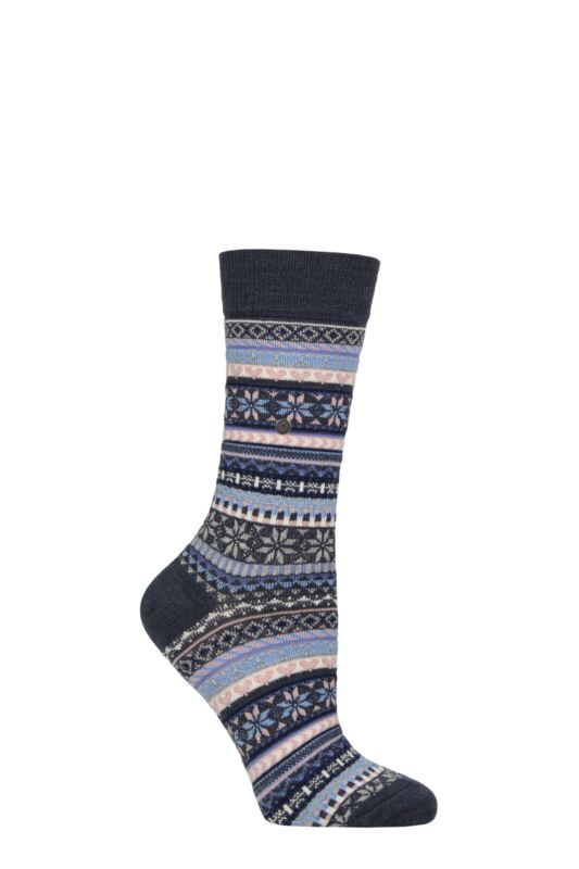 Women's 1 Pair Burlington Fair Isle Delight Wool Socks