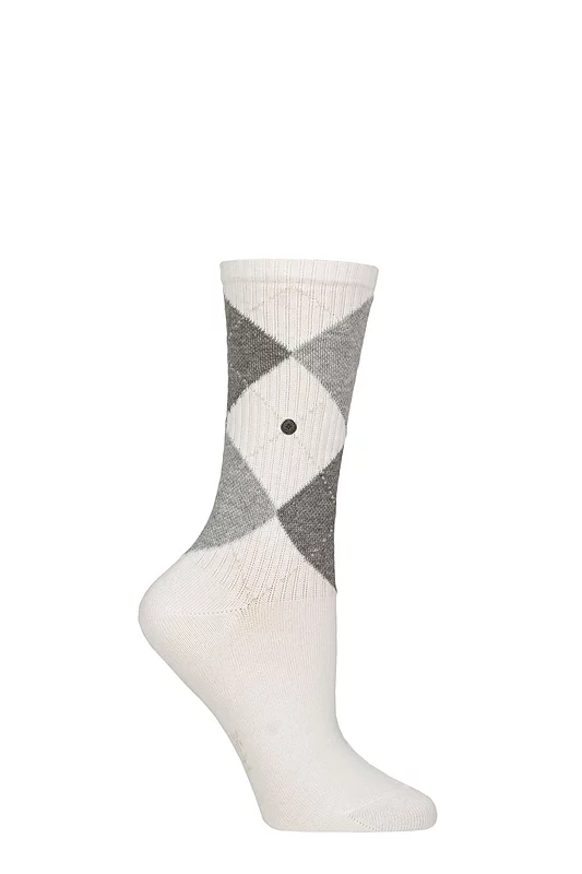Women's 1 Pair Burlington Courtside Ribbed Cotton Socks White 3.5-7 Women's