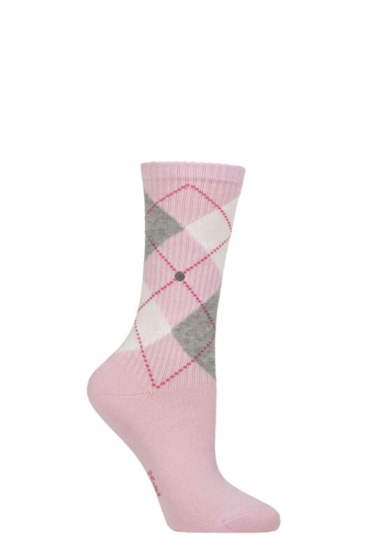 Women's 1 Pair Burlington Courtside Ribbed Cotton Socks Sporty Rose 3.5-7 Women's