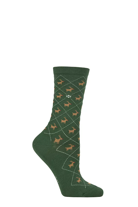 Women's 1 Pair Burlington Christmas Reindeer Cotton Socks