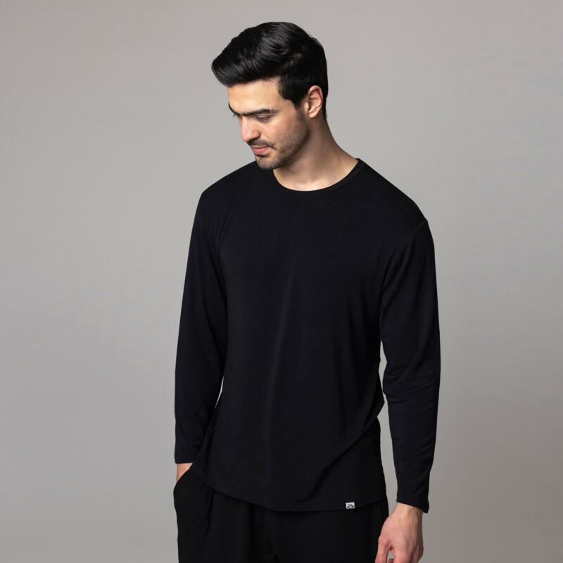 Mens 1 Pack Lazy Panda Bamboo Loungewear Selection Long Sleeved Top