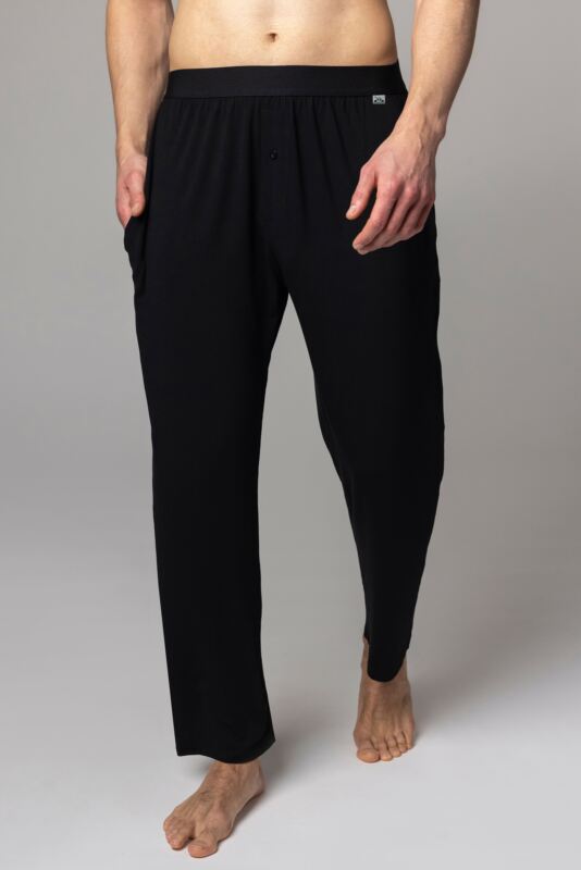 Mens 1 Pack Lazy Panda Bamboo Loungewear Selection Classic Bottoms Black Classic Bottoms XX Large