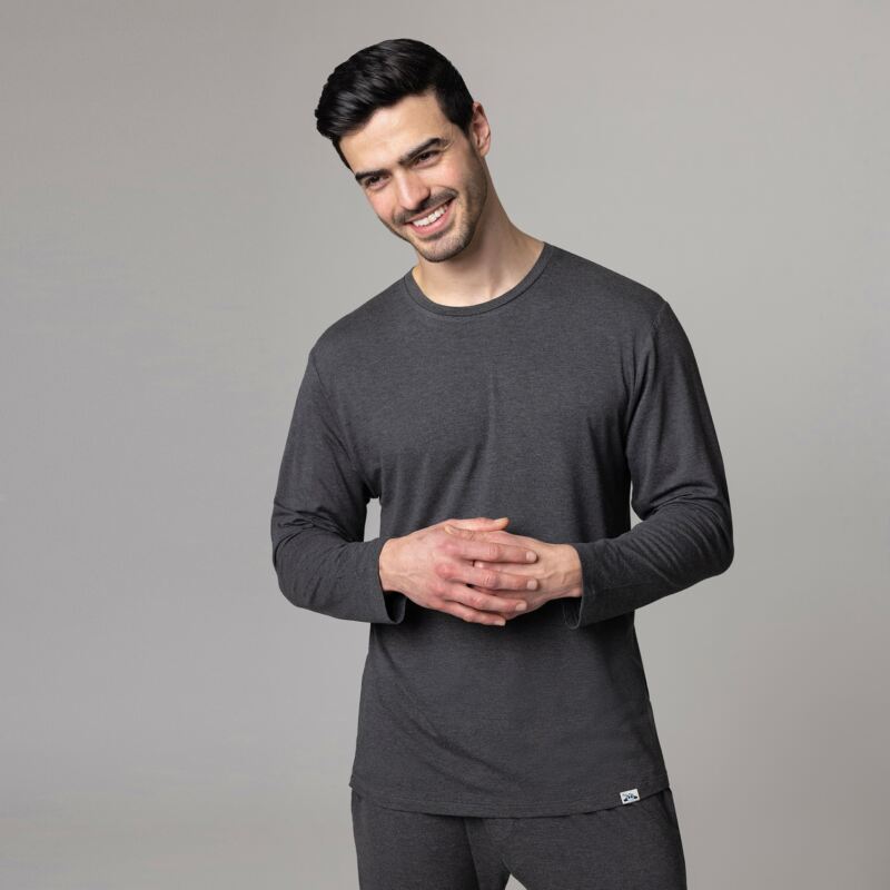 Mens 1 Pack Lazy Panda Bamboo Loungewear Selection Long Sleeved Top