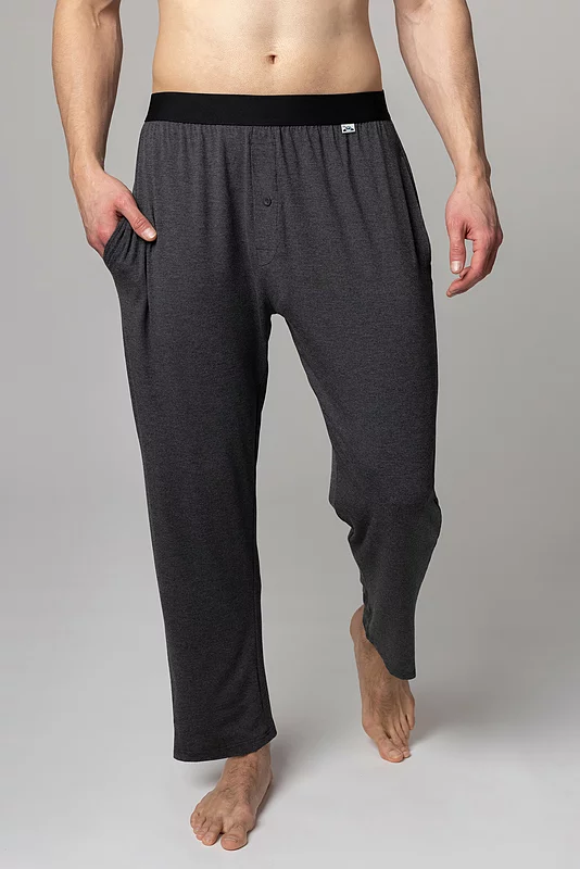 Mens 1 Pack Lazy Panda Bamboo Loungewear Selection Classic Bottoms Dark Charcoal Classic Bottoms Small