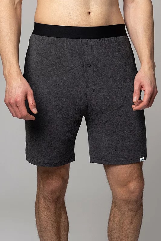 Mens 1 Pack Lazy Panda Bamboo Loungewear Selection Shorts Dark Charcoal Shorts S