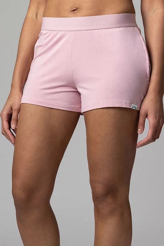Women's 1 Pack Lazy Panda Bamboo Loungewear Selection Shorts Pale Pink Shorts 10 Ladies