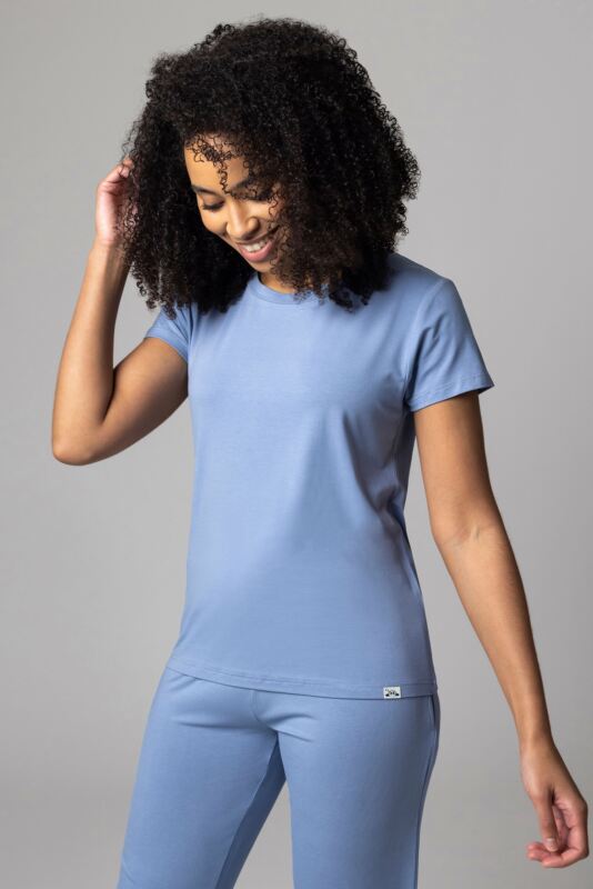 Women's 1 Pack Lazy Panda Bamboo Loungewear Selection T-Shirt Blue UK 10