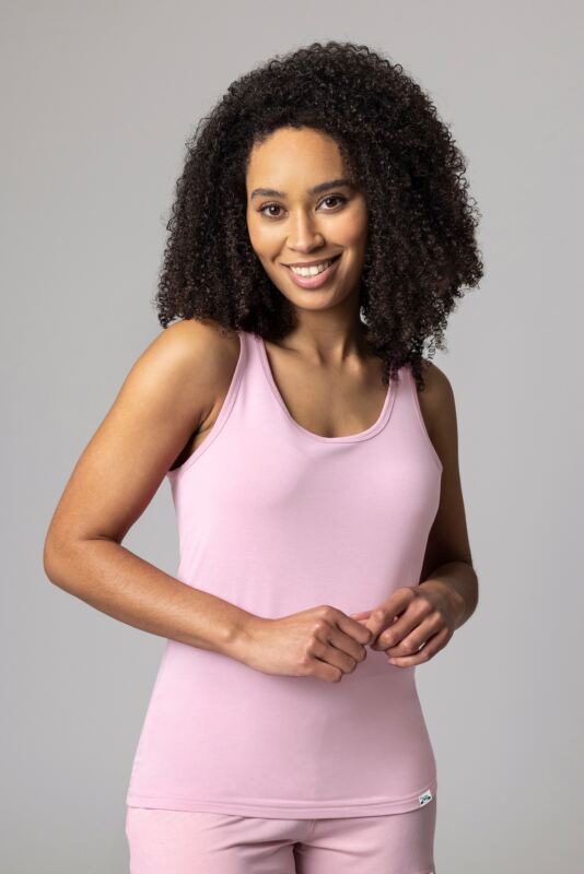 Women's 1 Pack Lazy Panda Bamboo Loungewear Selection Vest Top Pale Pink Vest Top UK 12