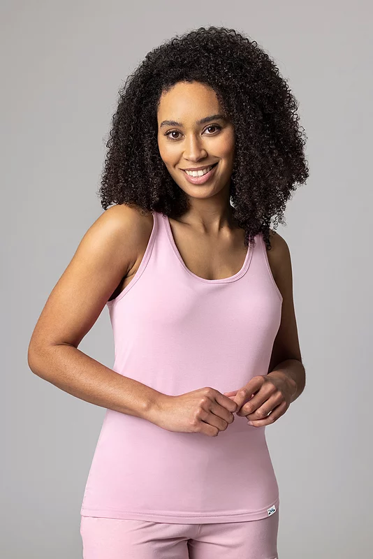 Women's 1 Pack Lazy Panda Bamboo Loungewear Selection Vest Top Pale Pink Vest Top UK 10