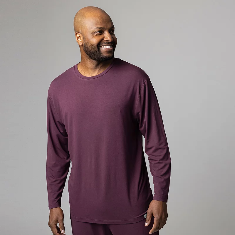 Mens 1 Pack Lazy Panda Bamboo Loungewear Selection Long Sleeved Top