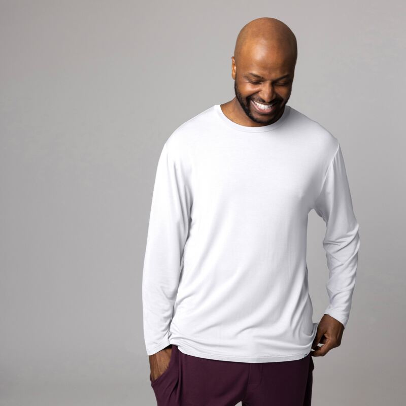 Mens 1 Pack Lazy Panda Bamboo Loungewear Selection Long Sleeved Top