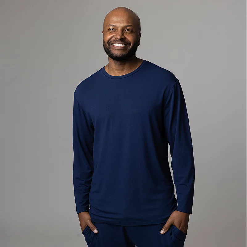 Mens 1 Pack Lazy Panda Bamboo Loungewear Selection Long Sleeved Top