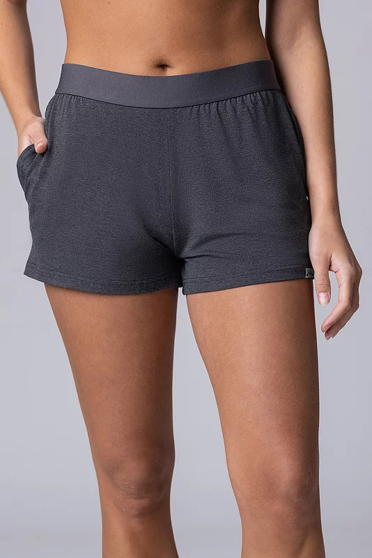 Women's 1 Pack Lazy Panda Bamboo Loungewear Selection Shorts Charcoal Shorts UK 10