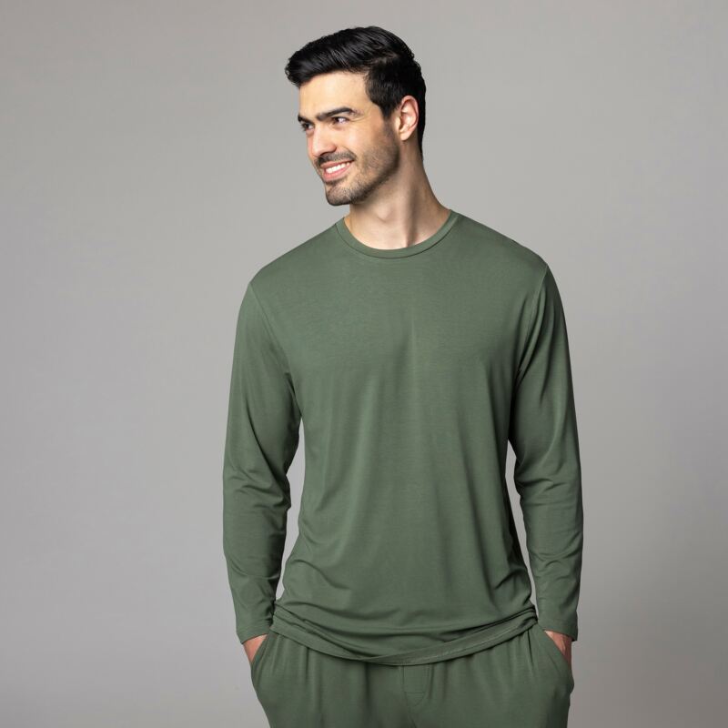 Mens 1 Pack Lazy Panda Bamboo Loungewear Selection Long Sleeved Top