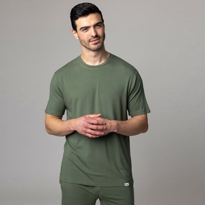 Mens 1 Pack Lazy Panda Bamboo Loungewear Selection T-Shirt