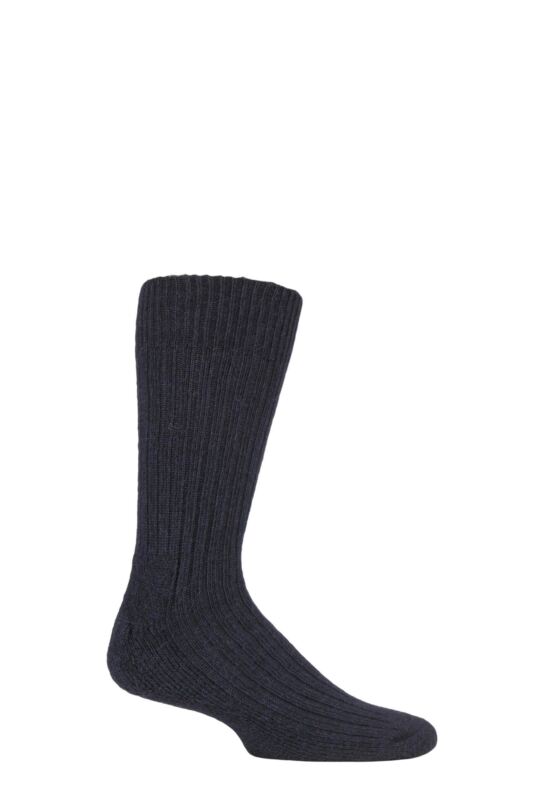 Mens and Women's 1 Pair SOCKSHOP of London Alpaca Ribbed Boot Socks With Cushioning