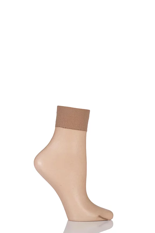 Women's 1 Pair Falke Shelina 12 Denier Ultra Transparent Ankle Highs With Shimmer