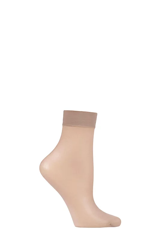 Women's 1 Pair Falke Seidenglatt 15 Denier Transparent Shining Ankle Highs