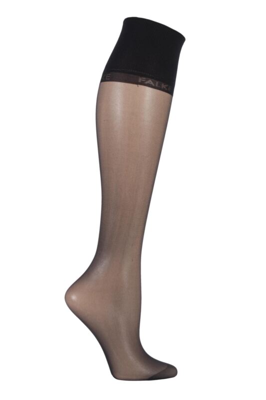 Women's 1 Pair Falke Pure Matt 20 Knee Highs With Sensitive Top Black 35-38