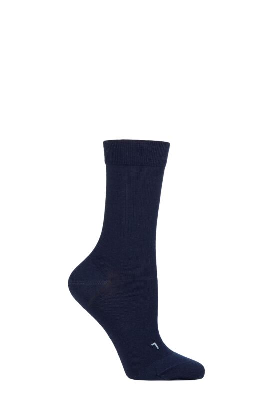 Women's 1 Pair Falke Stabilizing Wool Everyday Socks Space Blue 2.5-3.5 Ladies