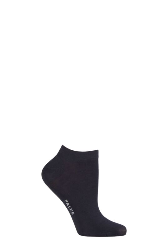 Women's 1 Pair Falke Fine Softness Modal Trainer Socks Dark Navy 2.5-5 Ladies