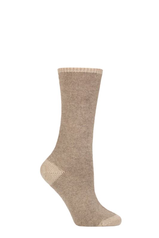 Women's 1 Pair Falke No 1 100% Cashmere Socks Beige 2.5-3.5 Ladies