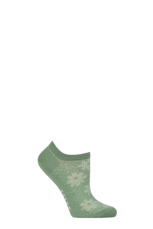 Women's 1 Pair Falke Active Breeze Floral Trainer Socks Sage 5.5-8 Women's