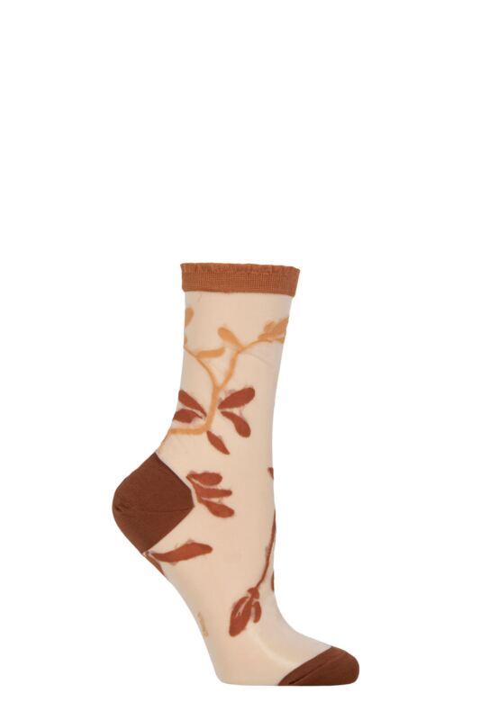 Women's 1 Pair Falke Garden Villa Cotton Socks Rosewood 41-42