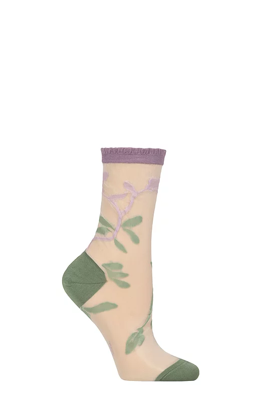 Women's 1 Pair Falke Garden Villa Cotton Socks Sage 37-38
