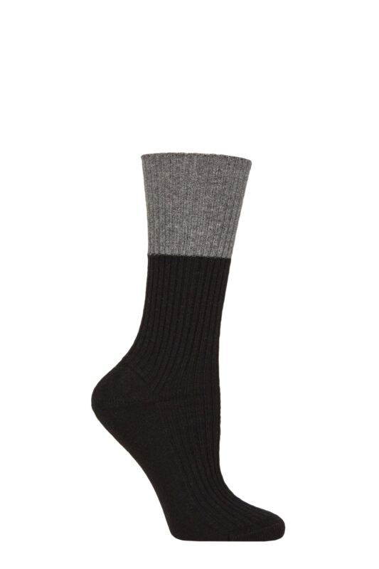 Women's 1 Pair Falke Cosy Wool Special Edition Striped Cuff Socks
