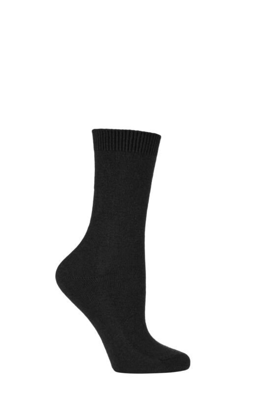 Women's 1 Pair Falke Cosy Wool and Cashmere Socks Black 39-42