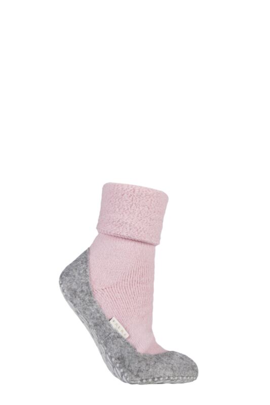 Women's 1 Pair Falke CosyShoe Slipper House Socks Pink 5.5-6.5 Ladies