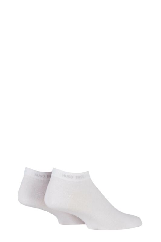 Mens 2 Pair BOSS Plain Cotton Sneaker Socks