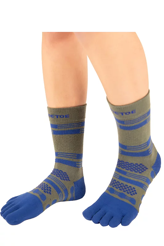 Mens and Women's 1 Pair TOETOE Sport Range All Sports Ankle Toe Socks Green 6-8.5 UK