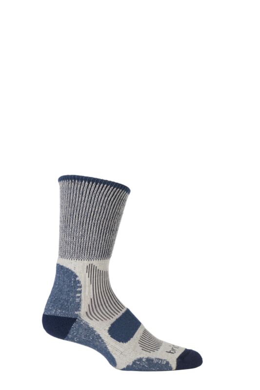Mens 1 Pair Bridgedale Active Light Hiker Cotton and Coolmax Socks For Summer Hiking