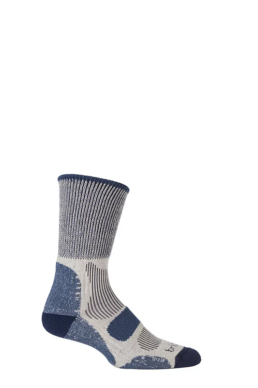 Mens 1 Pair Bridgedale Active Light Hiker Cotton and Coolmax Socks For Summer Hiking