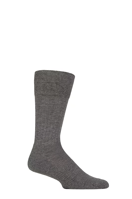 Mens 1 Pair Pantherella Finchley Cushioned Foot and Comfort Top Cotton and Wool Thermoregulating Socks