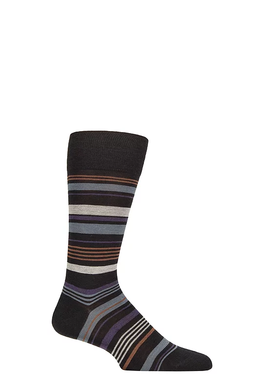 Men's 1 Pair Pantherella Hamnet Multi Stripe Merino Wool Socks