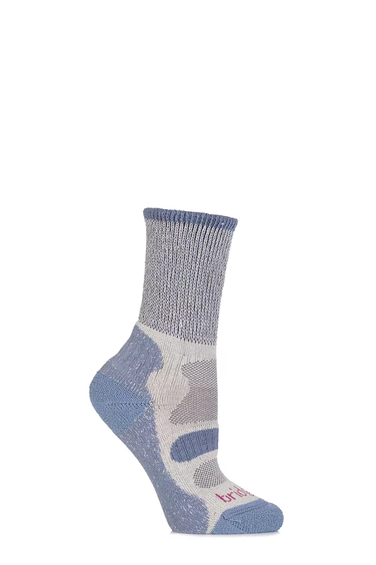Women's 1 Pair Bridgedale Active Light Hiker Cotton and Coolmax Socks For Summer Hiking