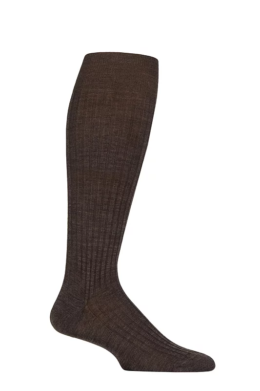 Mens 1 Pair Pantherella Merino Wool Rib Knee High Socks