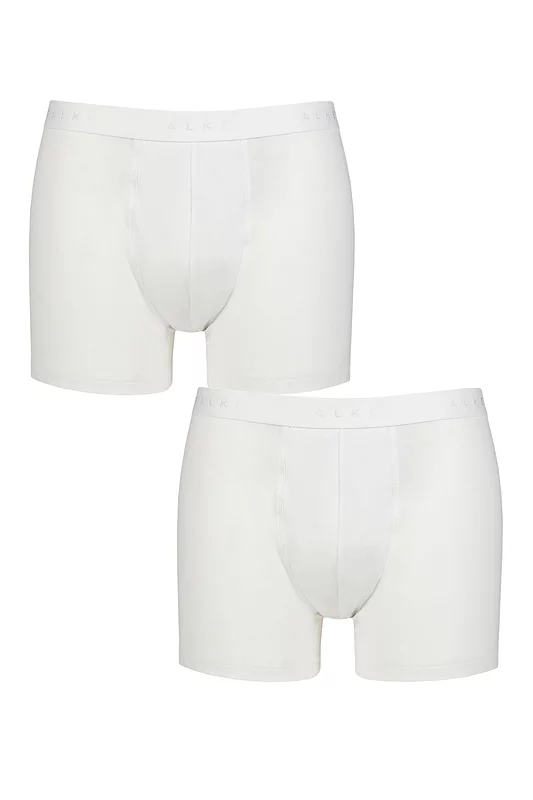 Mens 2 Pack Falke Daily Comfort Cotton Boxer Briefs White Medium