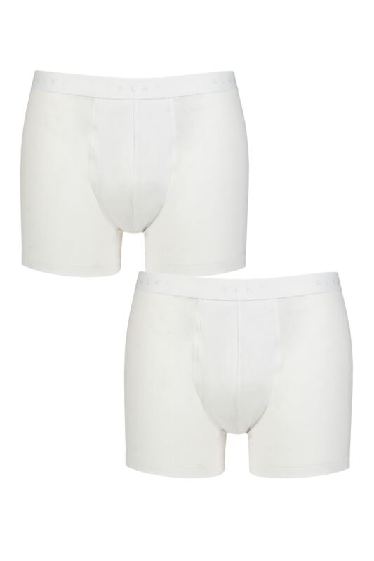 Mens 2 Pack Falke Daily Comfort Cotton Boxer Briefs White Extra Large