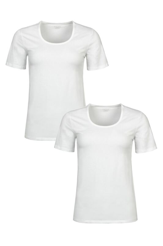 Women's 2 Pack Falke Daily Comfort Cotton T-Shirts White Extra Small