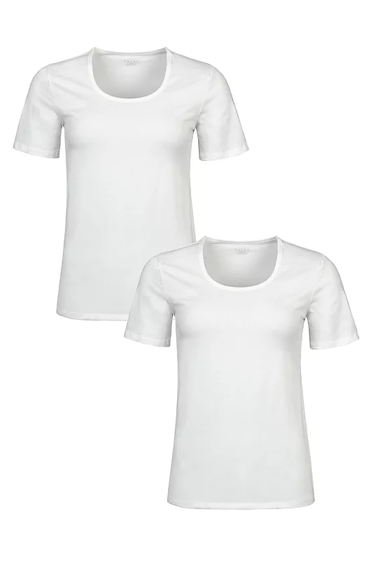 Women's 2 Pack Falke Daily Comfort Cotton T-Shirts White Large