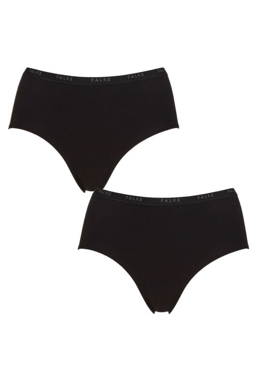 Women's 2 Pack Falke Daily Comfort Cotton Hipster Briefs Black XL
