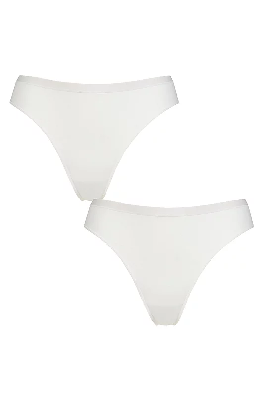 Women's 2 Pack Falke Daily Comfort Cotton Thongs White Medium