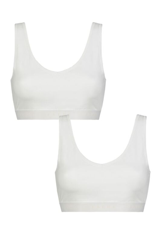 Women's 2 Pack Falke Daily Comfort Cotton Bralette White XS